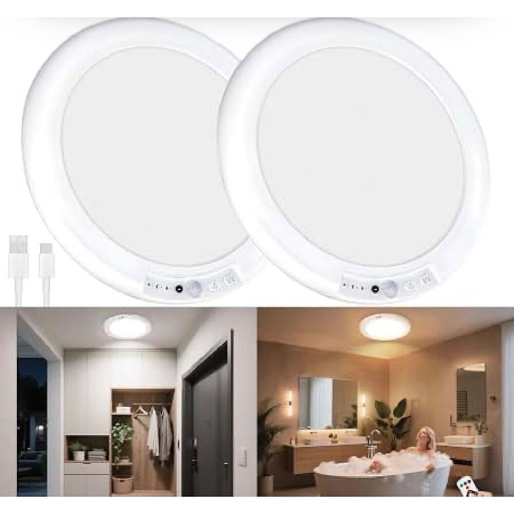 Rechargeable Ceiling Lights 2 set Remote Indoor Rodalims Led